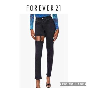 Forever 21 High-Rise leg ladder Cutout Jeans black size M or 26/27 NWT